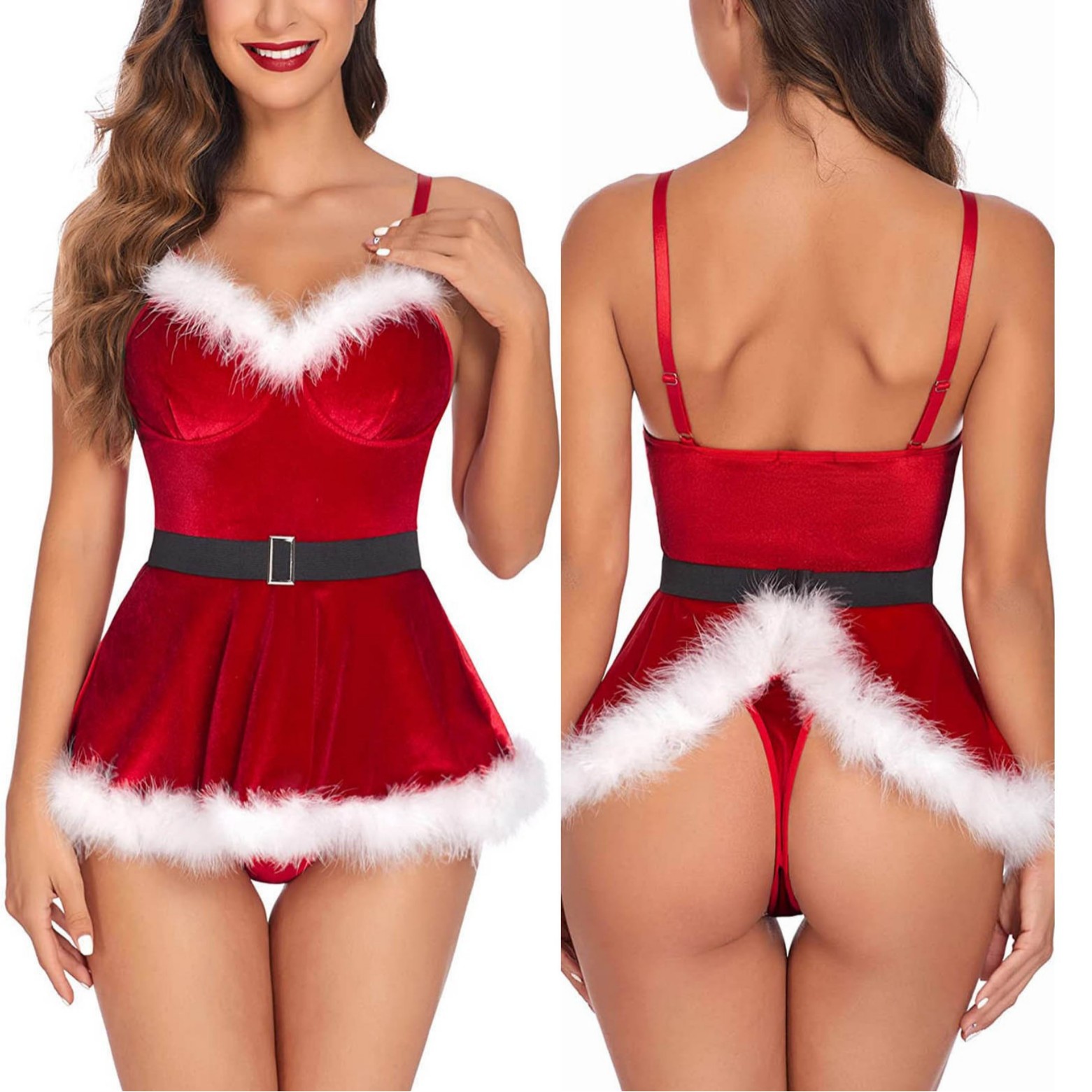 Elf Costume Christmas - المرأة مثير ثوب النوم سانتا كلوز