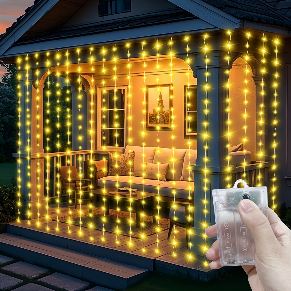 Led Fairy String Lights - أضواء ستائر LED بـ 8 أوضاع،