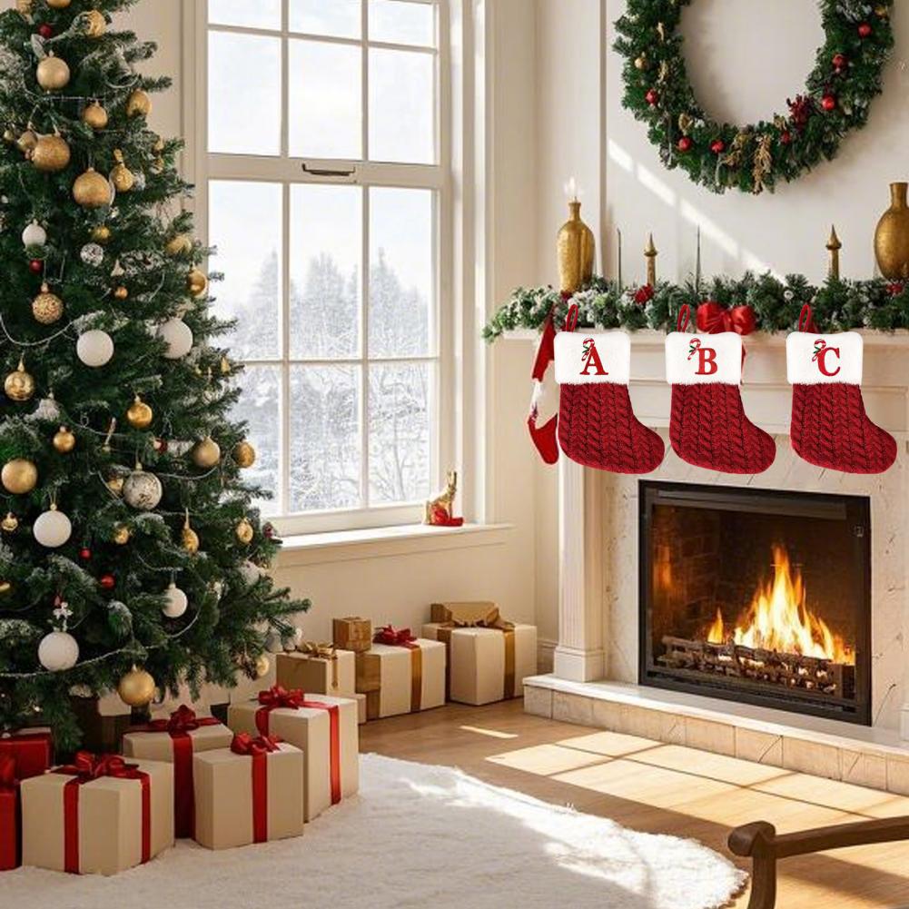Christmas Stocking Hanging - جوارب عيد الميلاد، جوارب مزخرفة بحروف،