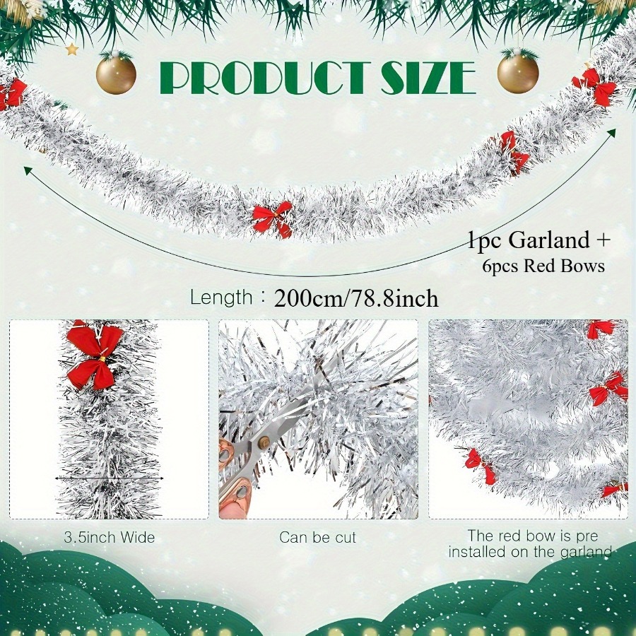 إكليل زينة عيد الميلاد مع أقوا - مراجعة Tinsel Garland Decoration وسعره