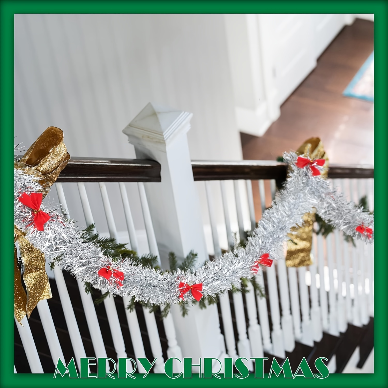 إكليل زينة عيد الميلاد مع أقوا - مراجعة Tinsel Garland Decoration وسعره