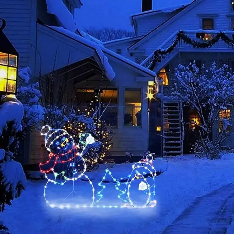 زخرفة رجل الثلج LED المتحركة م - مراجعة Christmas Lights Outdoor وسعره