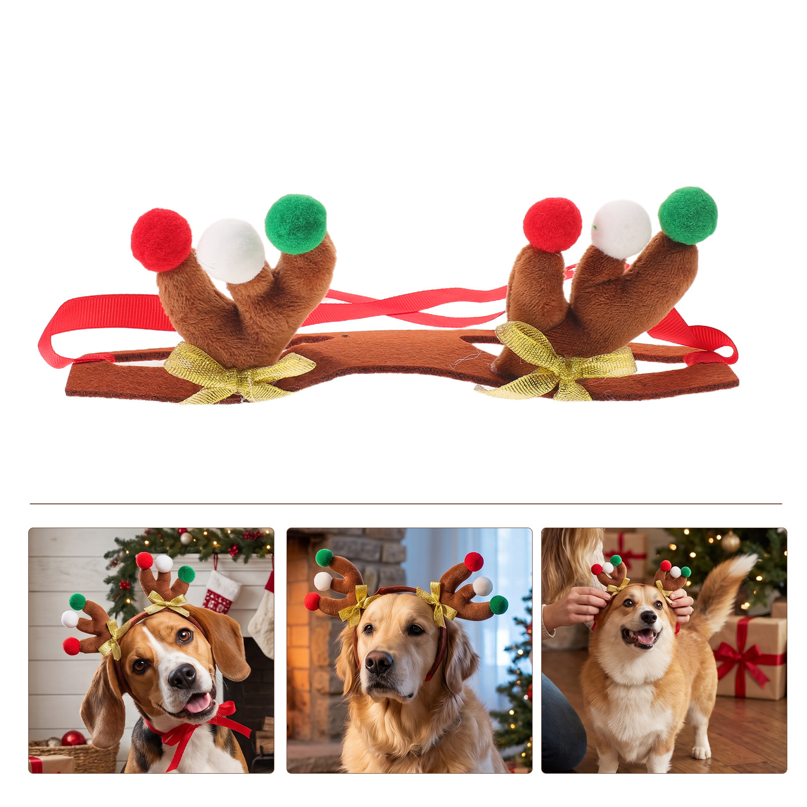 طوق رأس من قرون الرنة للكلاب،  - مراجعة Reindeer Antlers Headband وسعره